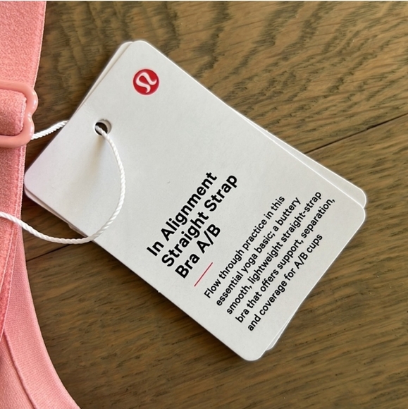 Lululemon NWT In Alignment Straight Strap Bra A/B Cup Support Pink Puff Sz 4 - Picture 6 of 6